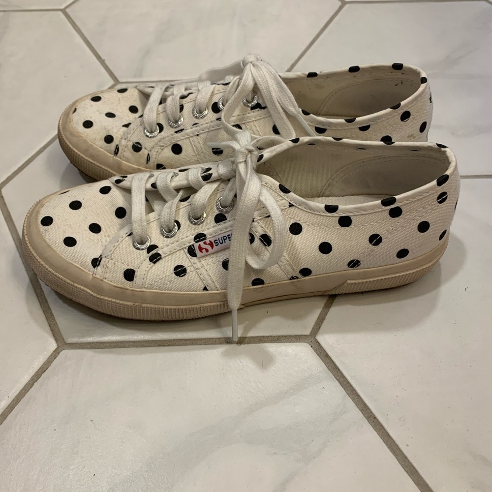 Superga polka dot short platform sneakers Sz 7 - Picture 2 of 3